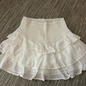 Boutique White Ruffled Mini Skirt